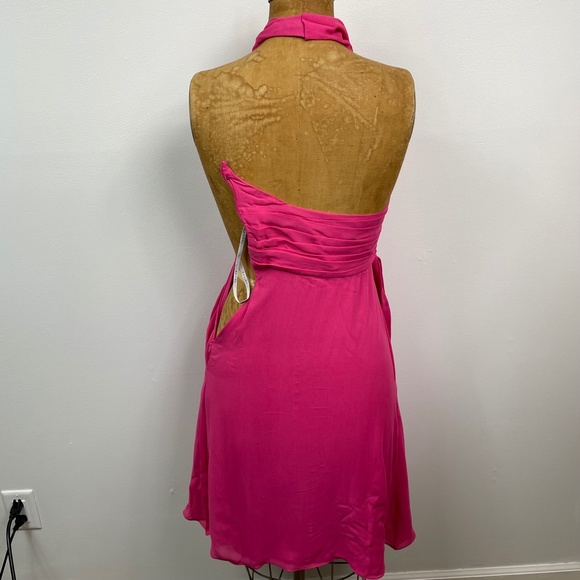 Celine Silk Ruffled Belted Halter Dress - Picture 5 of 11